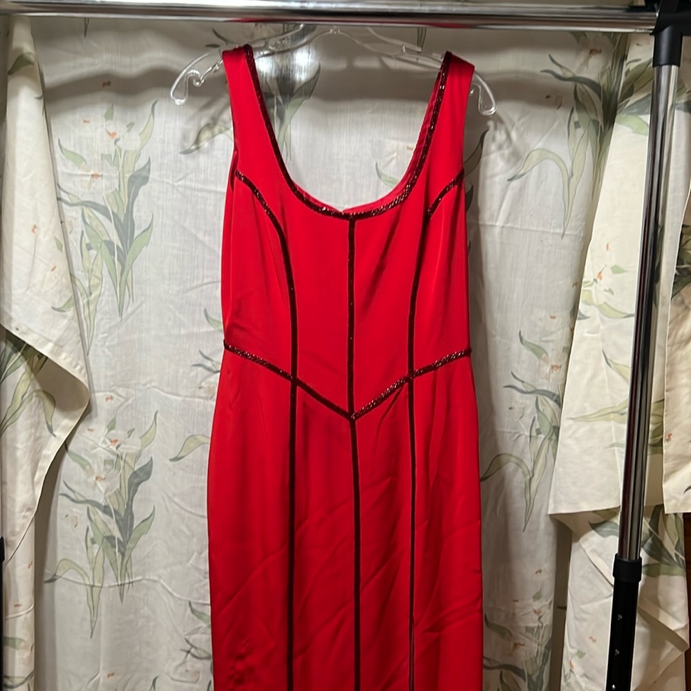 Red beaded dress